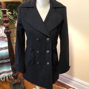 Betsy Johnson Dark Grey Size 6 Wool Winter Coat